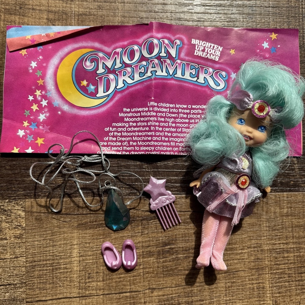 Vintage 1986 Hasbro Moon Dreamers Whimzee Dream Machine Doll And Accessories